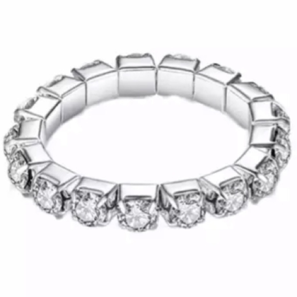 Rhinestone ring for finger or toes stackable silver diamond stretchy toe ring